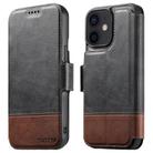 For iPhone 12 Suteni Q06 2-in-1 Multi-function Detachable Wallet MagSafe Phone Case(Black) - 1