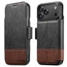 For iPhone 17 Pro Max Suteni Q06 2-in-1 Multi-function Detachable Wallet MagSafe Phone Case(Black) - 1