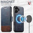 For iPhone 17 Suteni Q06 2-in-1 Multi-function Detachable Wallet MagSafe Phone Case(Blue) - 2