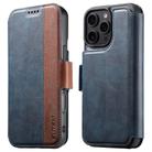 For iPhone 16 Pro Max Suteni Q07 2-in-1 Multi-function Detachable Wallet MagSafe Phone Case(Blue) - 1