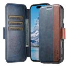 For iPhone 16 Plus Suteni Q07 2-in-1 Multi-function Detachable Wallet MagSafe Phone Case(Blue) - 2