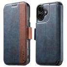 For iPhone 16 Suteni Q07 2-in-1 Multi-function Detachable Wallet MagSafe Phone Case(Blue) - 1
