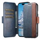 For iPhone 16 Suteni Q07 2-in-1 Multi-function Detachable Wallet MagSafe Phone Case(Blue) - 2