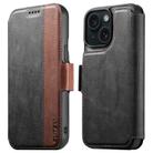 For iPhone 14 Plus Suteni Q07 2-in-1 Multi-function Detachable Wallet MagSafe Phone Case(Black) - 1