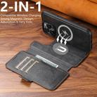 For iPhone 14 Pro Suteni Q07 2-in-1 Multi-function Detachable Wallet MagSafe Phone Case(Black) - 2