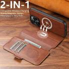 For iPhone 13 Pro Max Suteni Q07 2-in-1 Multi-function Detachable Wallet MagSafe Phone Case(Brown) - 2