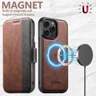 For iPhone 13 Pro Max Suteni Q07 2-in-1 Multi-function Detachable Wallet MagSafe Phone Case(Brown) - 3