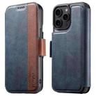 For iPhone 13 Pro Max Suteni Q07 2-in-1 Multi-function Detachable Wallet MagSafe Phone Case(Blue) - 1