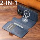 For iPhone 13 Pro Max Suteni Q07 2-in-1 Multi-function Detachable Wallet MagSafe Phone Case(Blue) - 2