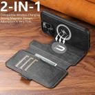For iPhone 12 Pro Max Suteni Q07 2-in-1 Multi-function Detachable Wallet MagSafe Phone Case(Black) - 2