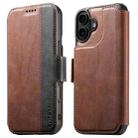 For iPhone 17 Suteni Q07 2-in-1 Multi-function Detachable Wallet MagSafe Phone Case(Brown) - 1