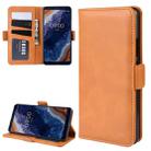 Double Buckle Wallet Stand Leather Cell Phone Case for Nokia 9 PureView，with Wallet & Holder & Card Slots(Yellow) - 1