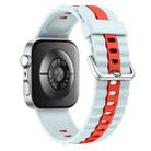 For Huawei Watch Fit 4 / Fit 4 Pro / Fit 3 Vertical Striped Two Color Silicone Watch Band(Blue Red) - 2