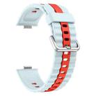 For Huawei Watch Fit 4 / Fit 4 Pro / Fit 3 Vertical Striped Two Color Silicone Watch Band(Blue Red) - 3