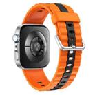 For Huawei Watch Fit 4 / Fit 4 Pro / Fit 3 Vertical Striped Two Color Silicone Watch Band(Orange Black) - 2