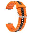 For Huawei Watch Fit 4 / Fit 4 Pro / Fit 3 Vertical Striped Two Color Silicone Watch Band(Orange Black) - 3