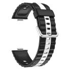 For Huawei Watch Fit 4 / Fit 4 Pro / Fit 3 Vertical Striped Two Color Silicone Watch Band(Black White) - 3