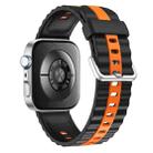 For Huawei Watch Fit 4 / Fit 4 Pro / Fit 3 Vertical Striped Two Color Silicone Watch Band(Black Orange) - 2