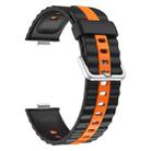 For Huawei Watch Fit 4 / Fit 4 Pro / Fit 3 Vertical Striped Two Color Silicone Watch Band(Black Orange) - 3