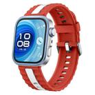 For Huawei Watch Fit 4 / Fit 4 Pro / Fit 3 Vertical Striped Two Color Silicone Watch Band(Red White) - 1
