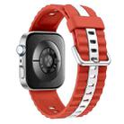 For Huawei Watch Fit 4 / Fit 4 Pro / Fit 3 Vertical Striped Two Color Silicone Watch Band(Red White) - 2