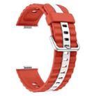 For Huawei Watch Fit 4 / Fit 4 Pro / Fit 3 Vertical Striped Two Color Silicone Watch Band(Red White) - 3
