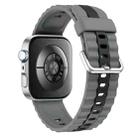 For Huawei Watch Fit 4 / Fit 4 Pro / Fit 3 Vertical Striped Two Color Silicone Watch Band(Gray Black) - 2