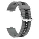 For Huawei Watch Fit 4 / Fit 4 Pro / Fit 3 Vertical Striped Two Color Silicone Watch Band(Gray Black) - 3