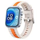 For Huawei Watch Fit 4 / Fit 4 Pro / Fit 3 Vertical Striped Two Color Silicone Watch Band(Starlight Orange) - 1