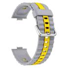 For Huawei Watch Fit 4 / Fit 4 Pro / Fit 3 Vertical Striped Two Color Silicone Watch Band(Silver Gray Yellow) - 3