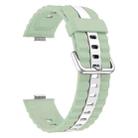For Huawei Watch Fit 4 / Fit 4 Pro / Fit 3 Vertical Striped Two Color Silicone Watch Band(Green White) - 3