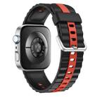 For Huawei Watch Fit 4 / Fit 4 Pro / Fit 3 Vertical Striped Two Color Silicone Watch Band(Black Red) - 2