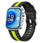 For Huawei Watch Fit 4 / Fit 4 Pro / Fit 3 Vertical Striped Two Color Silicone Watch Band(Black Green) - 1