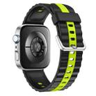 For Huawei Watch Fit 4 / Fit 4 Pro / Fit 3 Vertical Striped Two Color Silicone Watch Band(Black Green) - 2