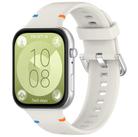 For Huawei Watch Fit 4 Pro / Fit 4 / Fit 3 Stitched Silver Buckle Silicone Watch Band(Ivory White) - 1