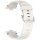 For Huawei Watch Fit 4 Pro / Fit 4 / Fit 3 Stitched Silver Buckle Silicone Watch Band(Ivory White) - 2