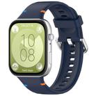 For Huawei Watch Fit 4 Pro / Fit 4 / Fit 3 Stitched Silver Buckle Silicone Watch Band(Midnight Blue) - 1