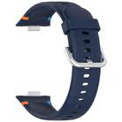 For Huawei Watch Fit 4 Pro / Fit 4 / Fit 3 Stitched Silver Buckle Silicone Watch Band(Midnight Blue) - 2