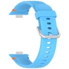 For Huawei Watch Fit 4 Pro / Fit 4 / Fit 3 Stitched Silver Buckle Silicone Watch Band(Sky Blue) - 2