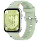 For Huawei Watch Fit 4 Pro / Fit 4 / Fit 3 Stitched Silver Buckle Silicone Watch Band(Green) - 1