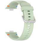 For Huawei Watch Fit 4 Pro / Fit 4 / Fit 3 Stitched Silver Buckle Silicone Watch Band(Green) - 2
