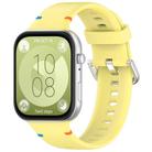 For Huawei Watch Fit 4 Pro / Fit 4 / Fit 3 Stitched Silver Buckle Silicone Watch Band(Yellow) - 1