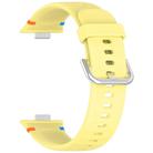 For Huawei Watch Fit 4 Pro / Fit 4 / Fit 3 Stitched Silver Buckle Silicone Watch Band(Yellow) - 2