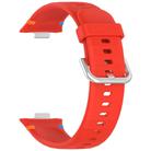 For Huawei Watch Fit 4 Pro / Fit 4 / Fit 3 Stitched Silver Buckle Silicone Watch Band(Red) - 2