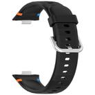 For Huawei Watch Fit 4 Pro / Fit 4 / Fit 3 Stitched Silver Buckle Silicone Watch Band(Black) - 2
