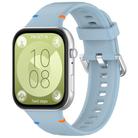 For Huawei Watch Fit 4 Pro / Fit 4 / Fit 3 Stitched Silver Buckle Silicone Watch Band(Light Blue) - 1