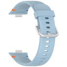 For Huawei Watch Fit 4 Pro / Fit 4 / Fit 3 Stitched Silver Buckle Silicone Watch Band(Light Blue) - 2