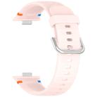 For Huawei Watch Fit 4 Pro / Fit 4 / Fit 3 Stitched Silver Buckle Silicone Watch Band(Pink) - 2
