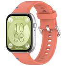 For Huawei Watch Fit 4 Pro / Fit 4 / Fit 3 Stitched Silver Buckle Silicone Watch Band(Red Tea Bridge) - 1