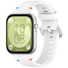 For Huawei Watch Fit 4 Pro / Fit 4 / Fit 3 Stitched Silver Buckle Silicone Watch Band(White) - 1
